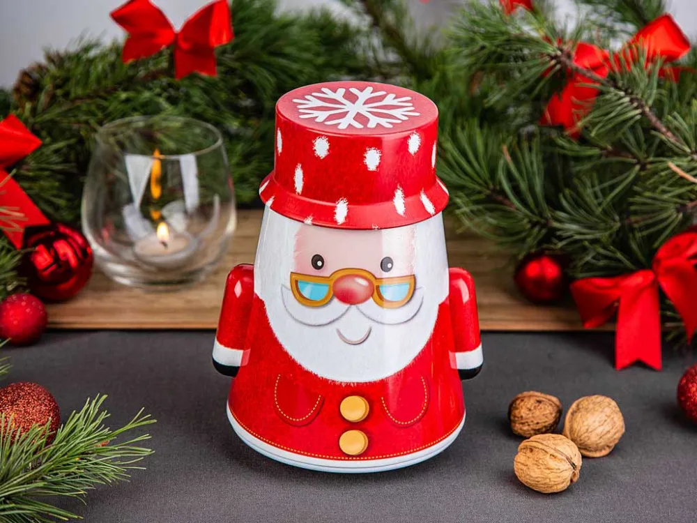 Puszka bujana na ciasteczka i pierniki świąteczna Altom Design Boże Narodzenie Mikołaj 13,5 x 25 cm