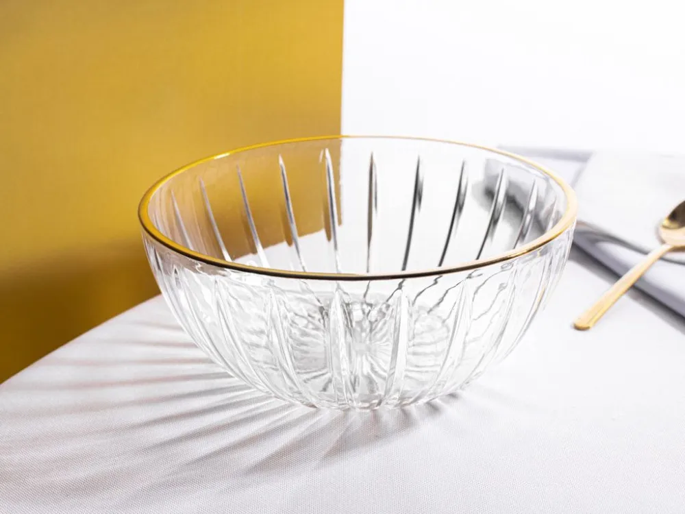 Salaterka szklana ze złotym obrzeżem Altom Design Venus Gold 17,5 cm