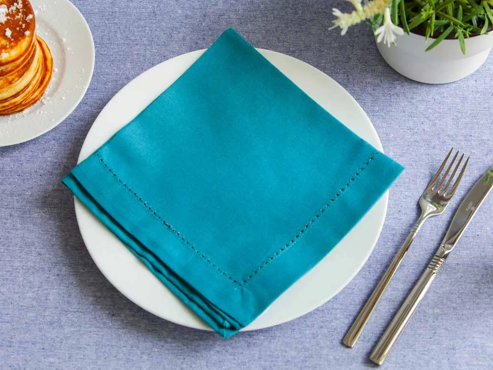Serwetka bankietowa na stół / bankietówka Altom Design bawełniana morska / zielono-niebieska 40 x 40 cm