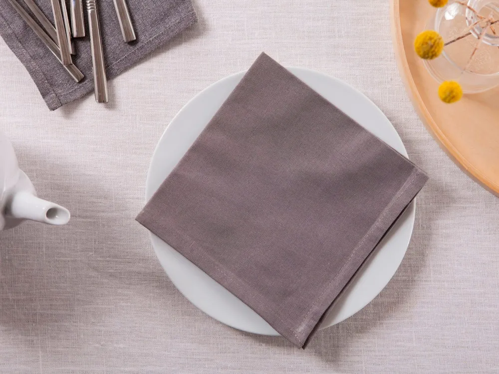 Serwetka na stół / bankietówka bawełniana Altom Design bawełna szara kwadratowa 40 x 40 cm