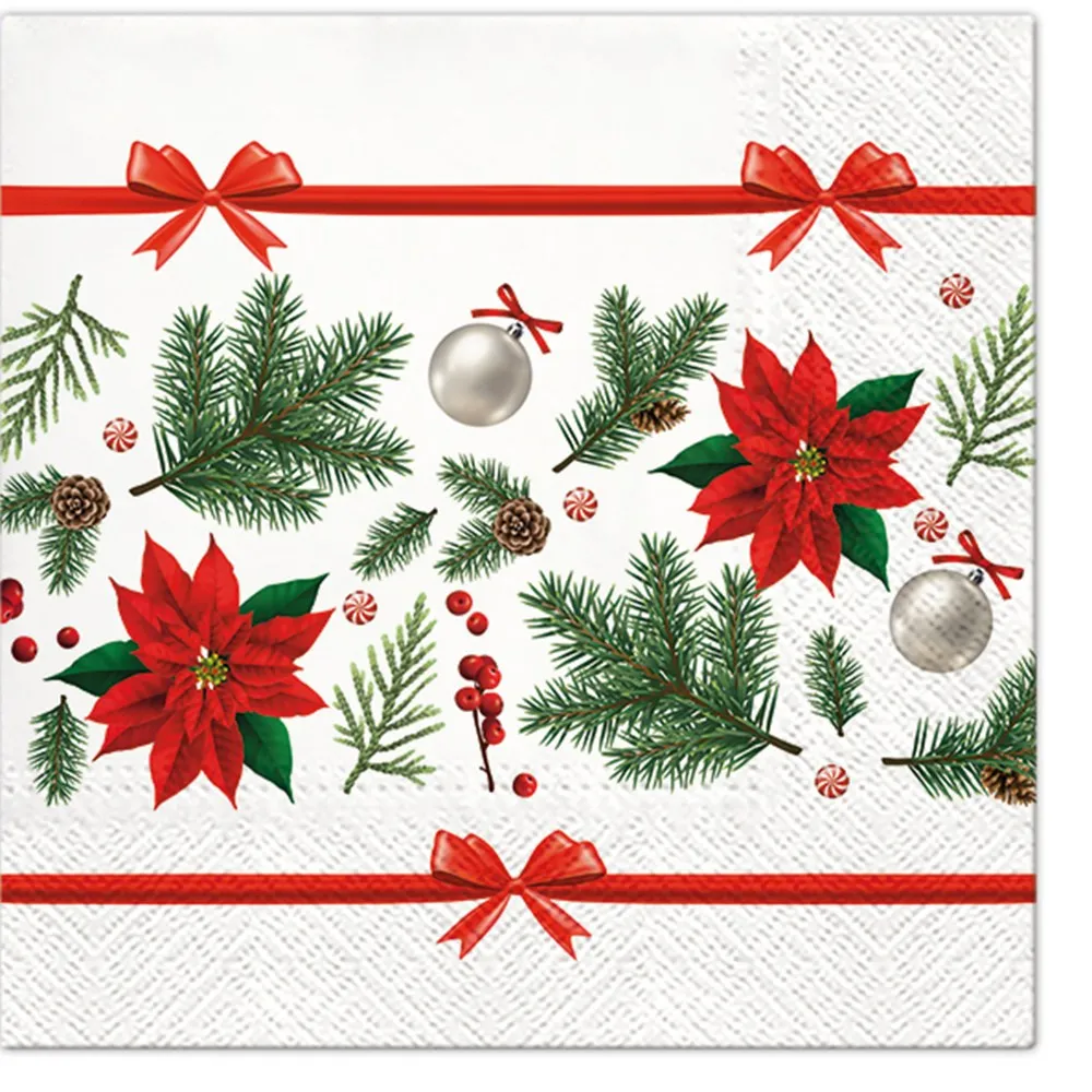 Serwetki papierowe świąteczne AKU Boże Narodzenie Gwiazdy betlejemskie 33 x 33 cm