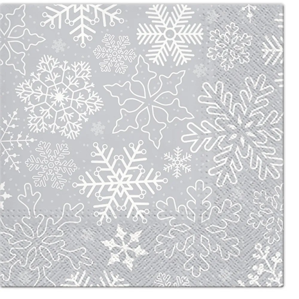 Serwetki papierowe świąteczne AKU Boże Narodzenie Śnieżynki 33 x 33 cm