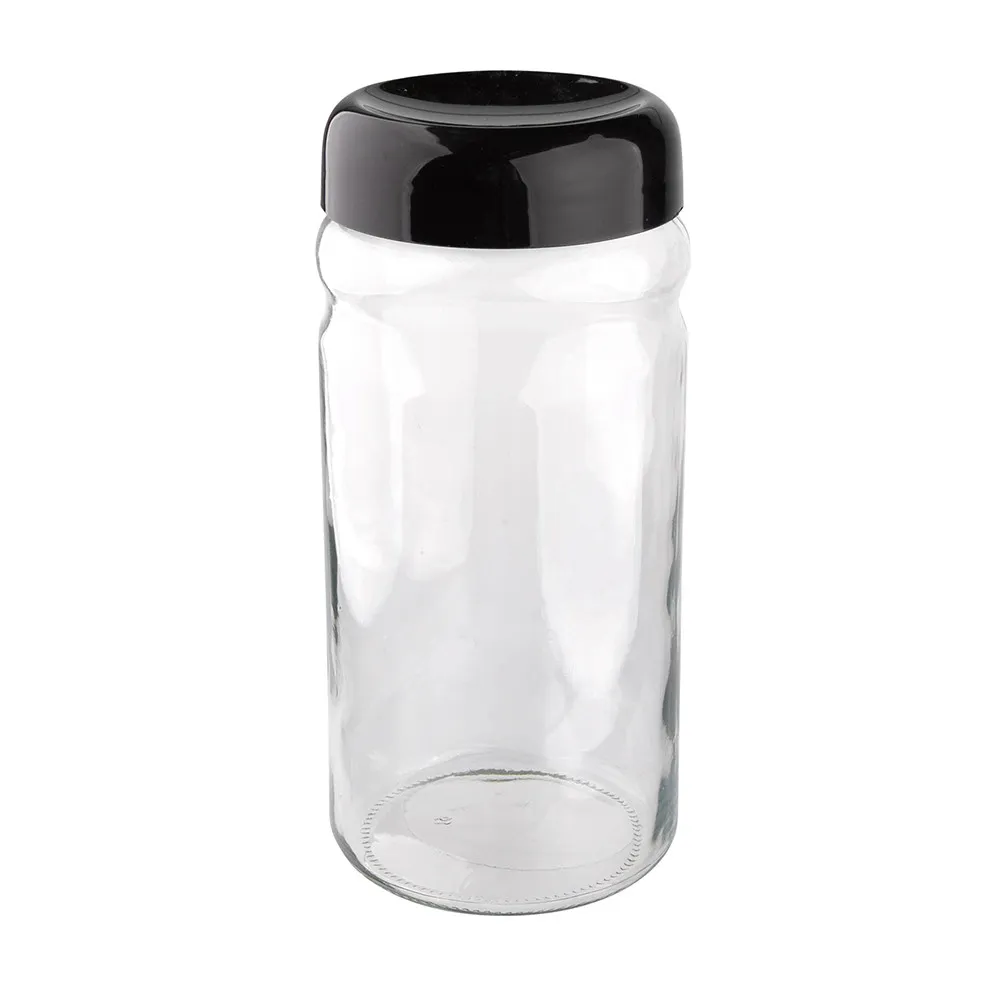 Słoik / pojemnik szklany na produkty sypkie z zakrętką Altom Design 1,8 l czarny, 3 szt.