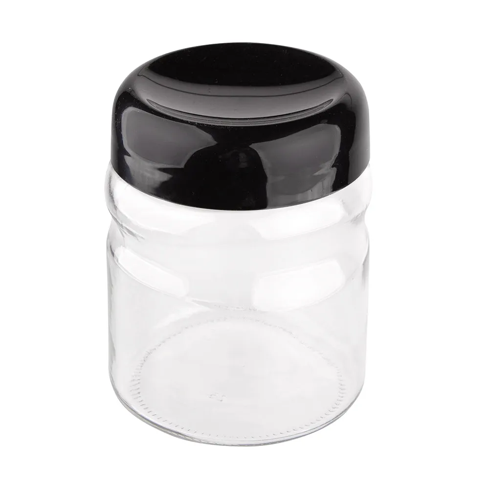 Słoik / pojemnik szklany na produkty sypkie z zakrętką Altom Design 900 ml czarny, 3 szt.