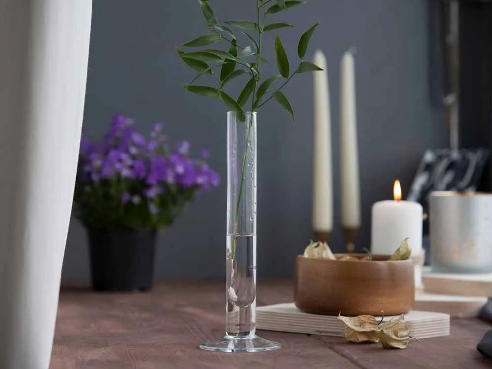 Świecznik ozdobny dekoracyjny szklany / wazon szklany Edwanex Tina 25 cm