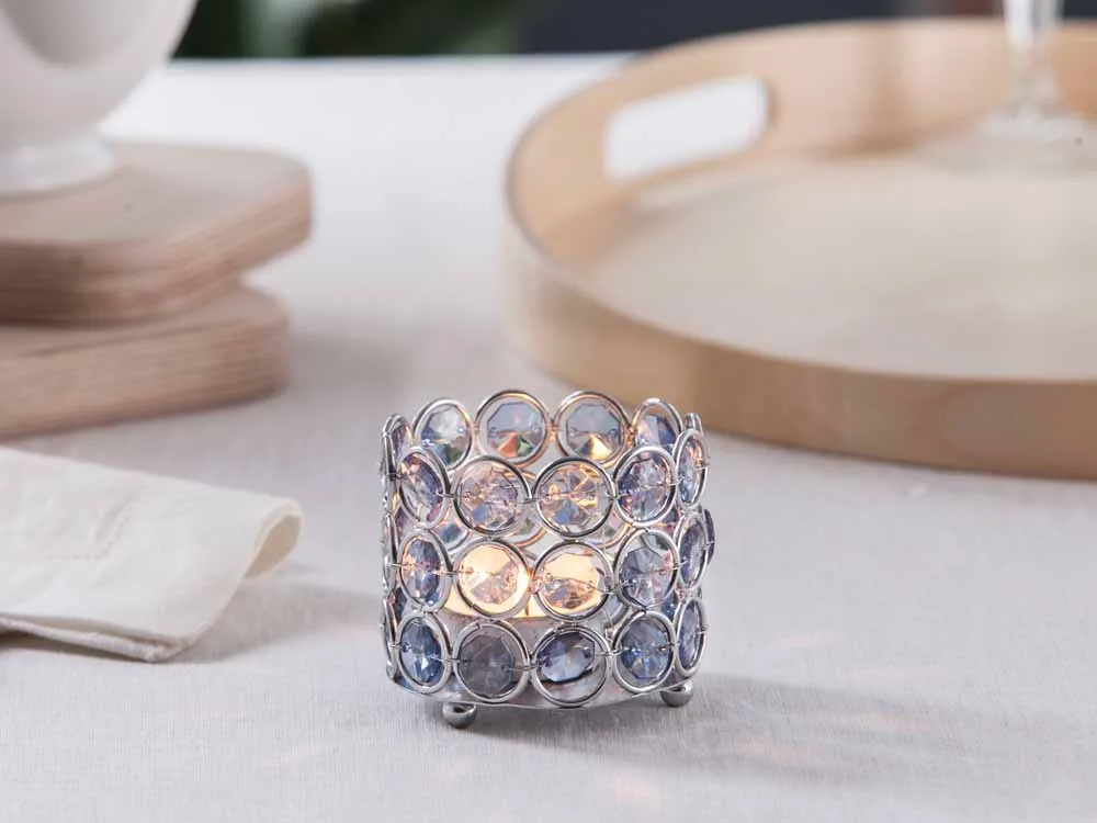 Świecznik ozdobny z kryształkami na tealight / podgrzewacze Altom Design Sky 