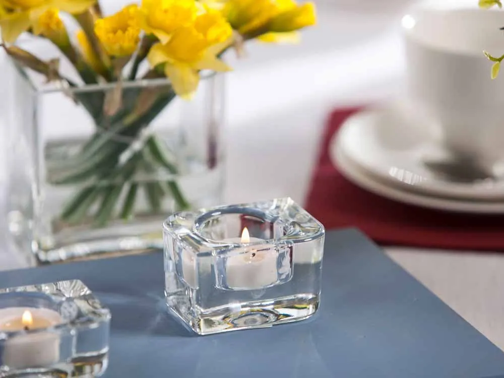 Świecznik szklany ozdobny dekoracyjny na tealight Edwanex 4,5 cm