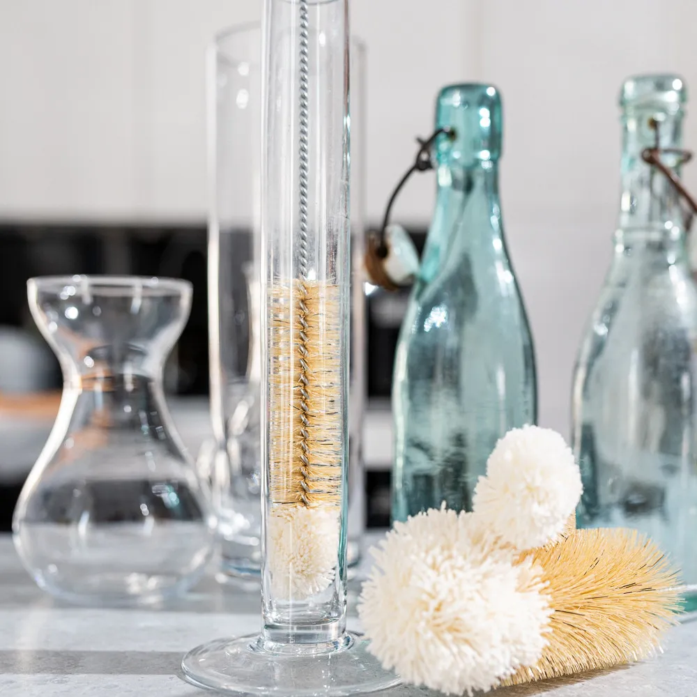 Szczotka do mycia butelek, słoików i wazonów Starmann z bawełną 27 cm