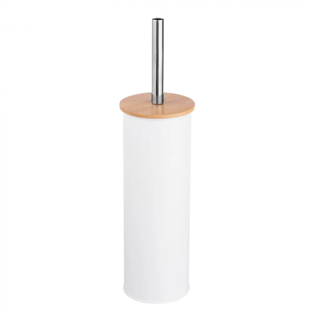 Szczotka do WC / toaletowa Altom Design biała w metalowej osłonie