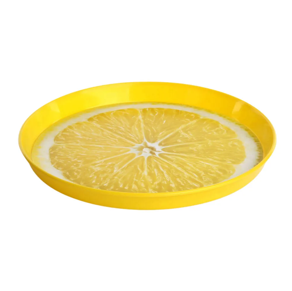 Taca do serwowania okrągła plastikowa z nadrukiem Sagad Lemoniada 35 cm 