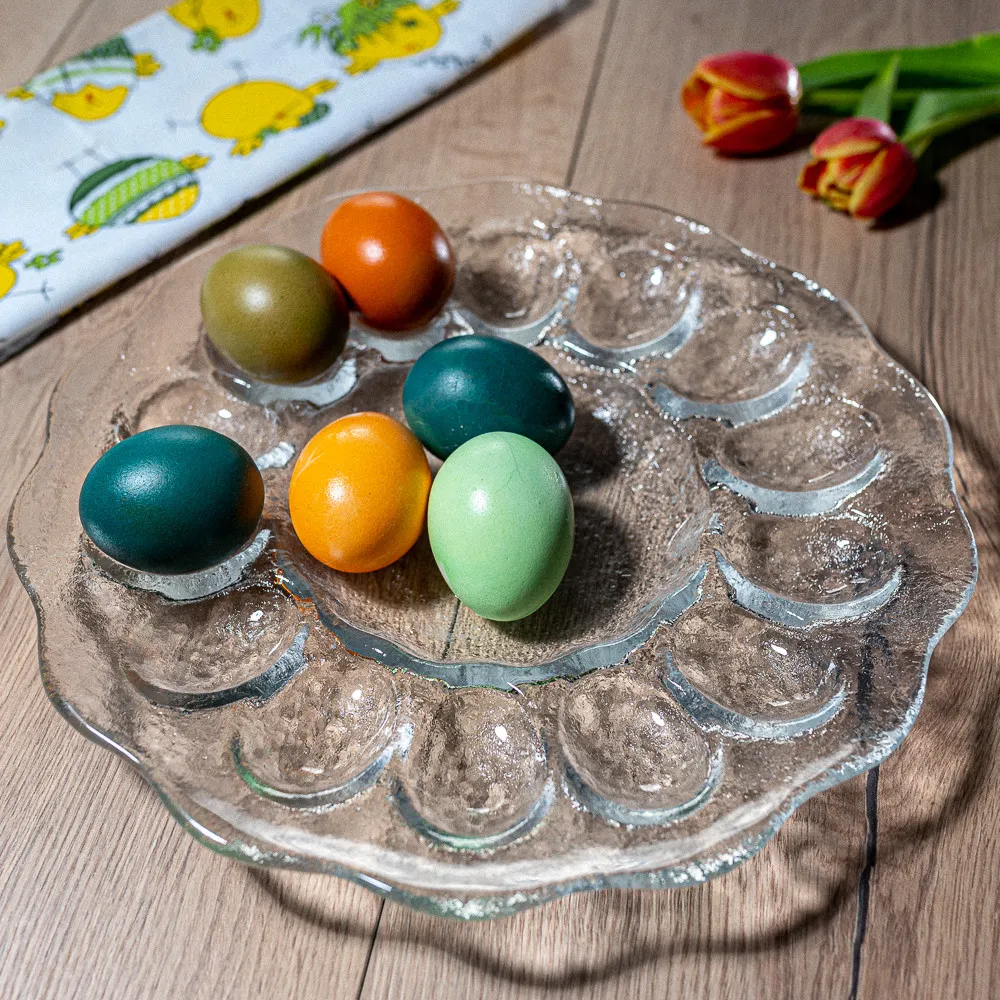 Talerz / półmisek na jajka szklany Edwanex 30 cm