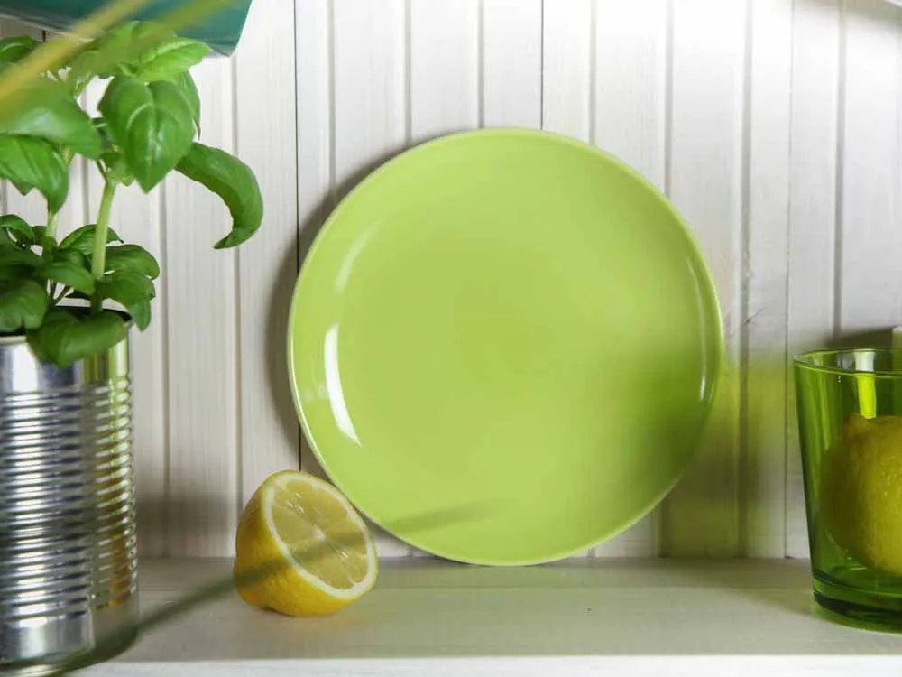 Talerz deserowy porcelanowy Altom Design Monokolor zielony / limonkowy 19 cm
