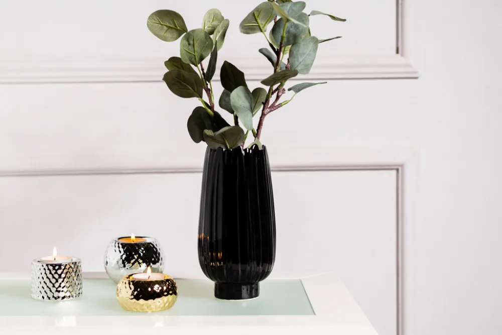 Wazon na kwiaty porcelanowy Altom Design czarny 19 cm