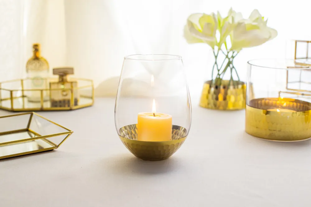 Wazon szklany na kwiaty Altom Design Golden Honey 14 cm