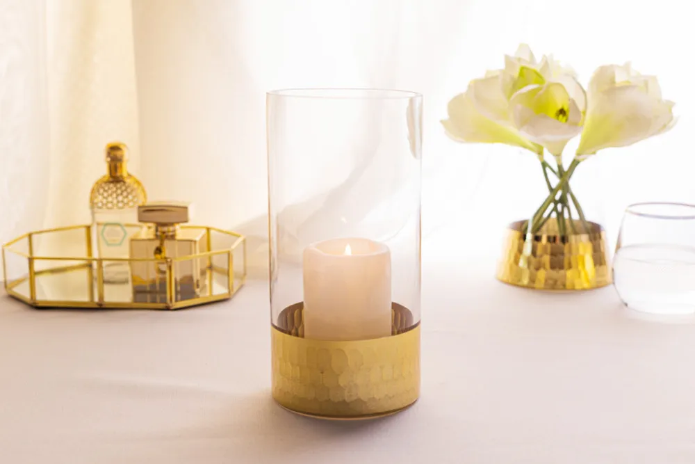 Wazon szklany na kwiaty Altom Design Golden Honey 20 cm