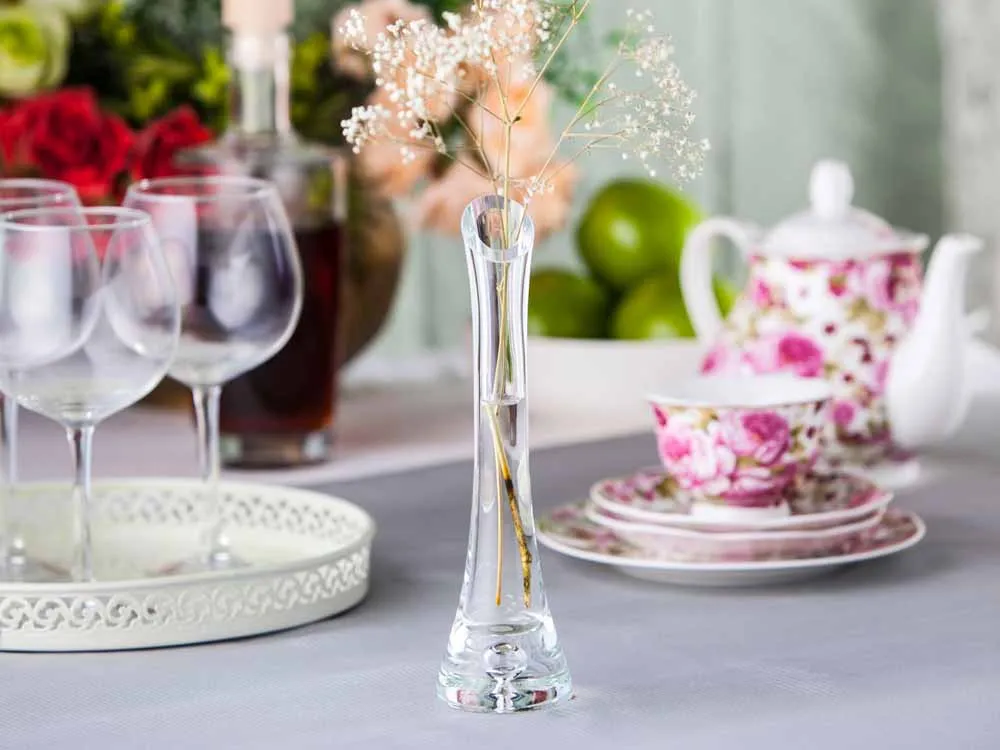 Wazon szklany na kwiaty z łezką Edwanex 20 cm
