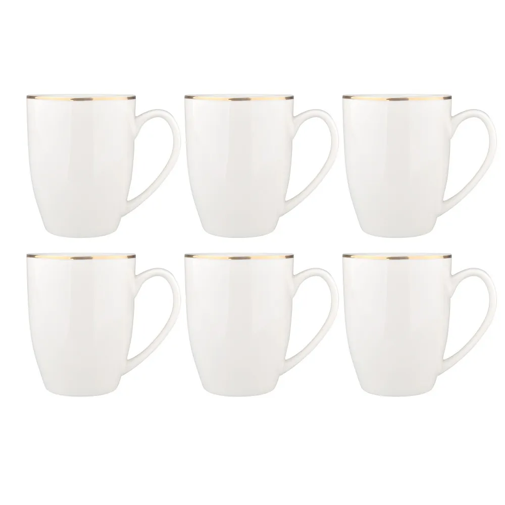 Zestaw 6 kubków / do kawy i herbaty porcelanowy Altom Design Bella Złota Linia (6 elementów)