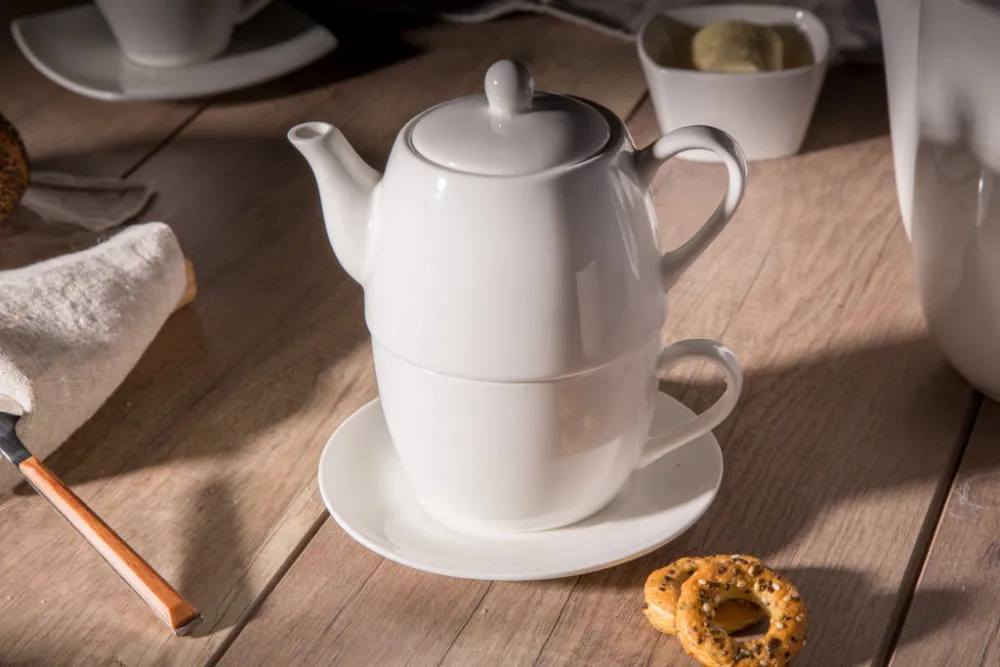Zestaw do herbaty porcelanowy Tea for One Altom Design Regular kremowy