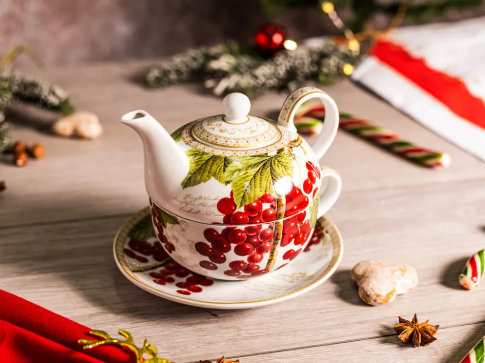 Zestaw / filiżanka do herbaty z czajniczkiem porcelana Marco Polo Jardin (Tea for one) (opakowanie prezentowe)