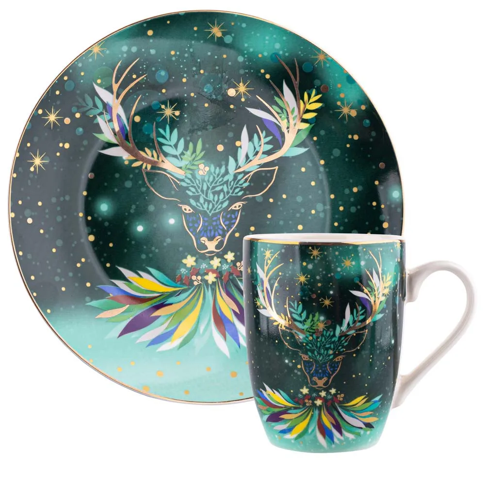 Zestaw kawowy porcelanowy święta Boże Narodzenie Altom Design Mystery (2 el.)
