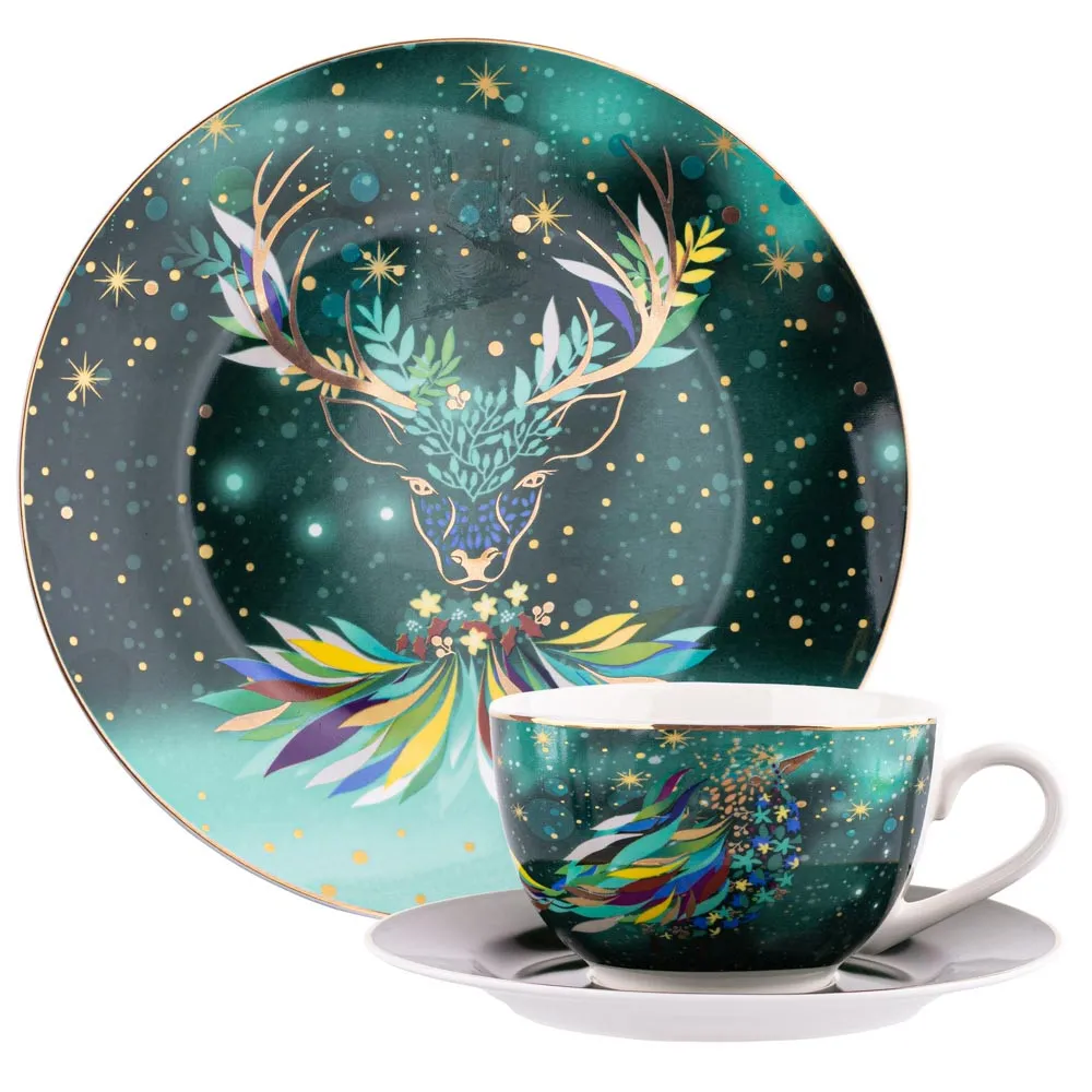 Zestaw kawowy porcelanowy święta Boże Narodzenie Altom Design Mystery na 6 osób (18 el.)