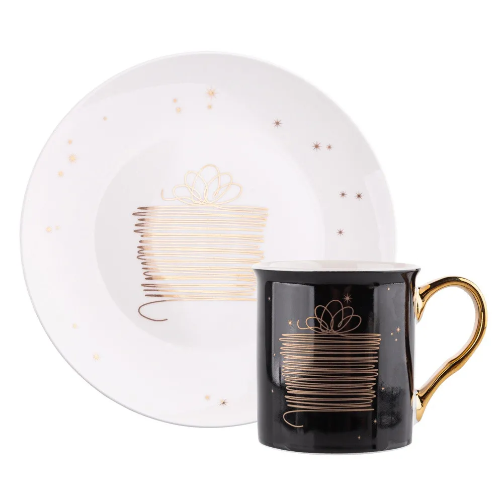 Zestaw kawowy dla 6 osób porcelana Boże Narodzenie Altom Design Golden Christmas (12 elementów)