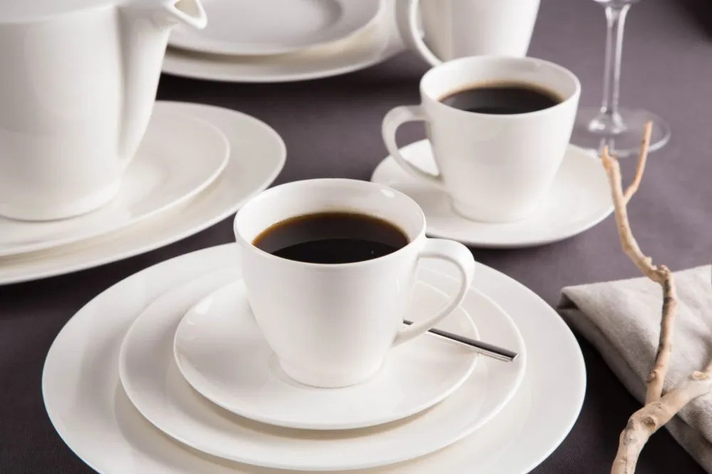 Serwis kawowy porcelanowy MariaPaula Nova Ecru kremowy na 12 osób (36 el.)