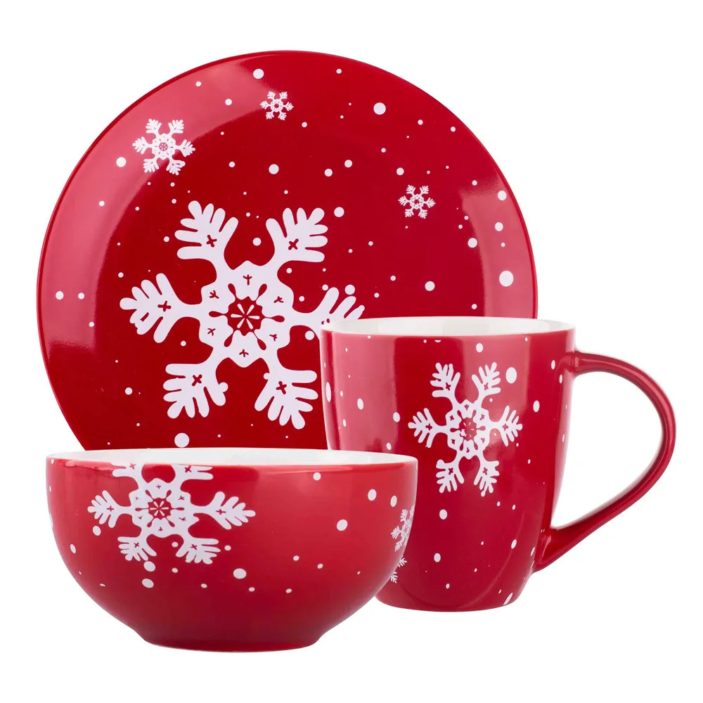 Zestaw śniadaniowy porcelanowy święta Boże Narodzenie Altom Design Merry Christmas (3 el.)