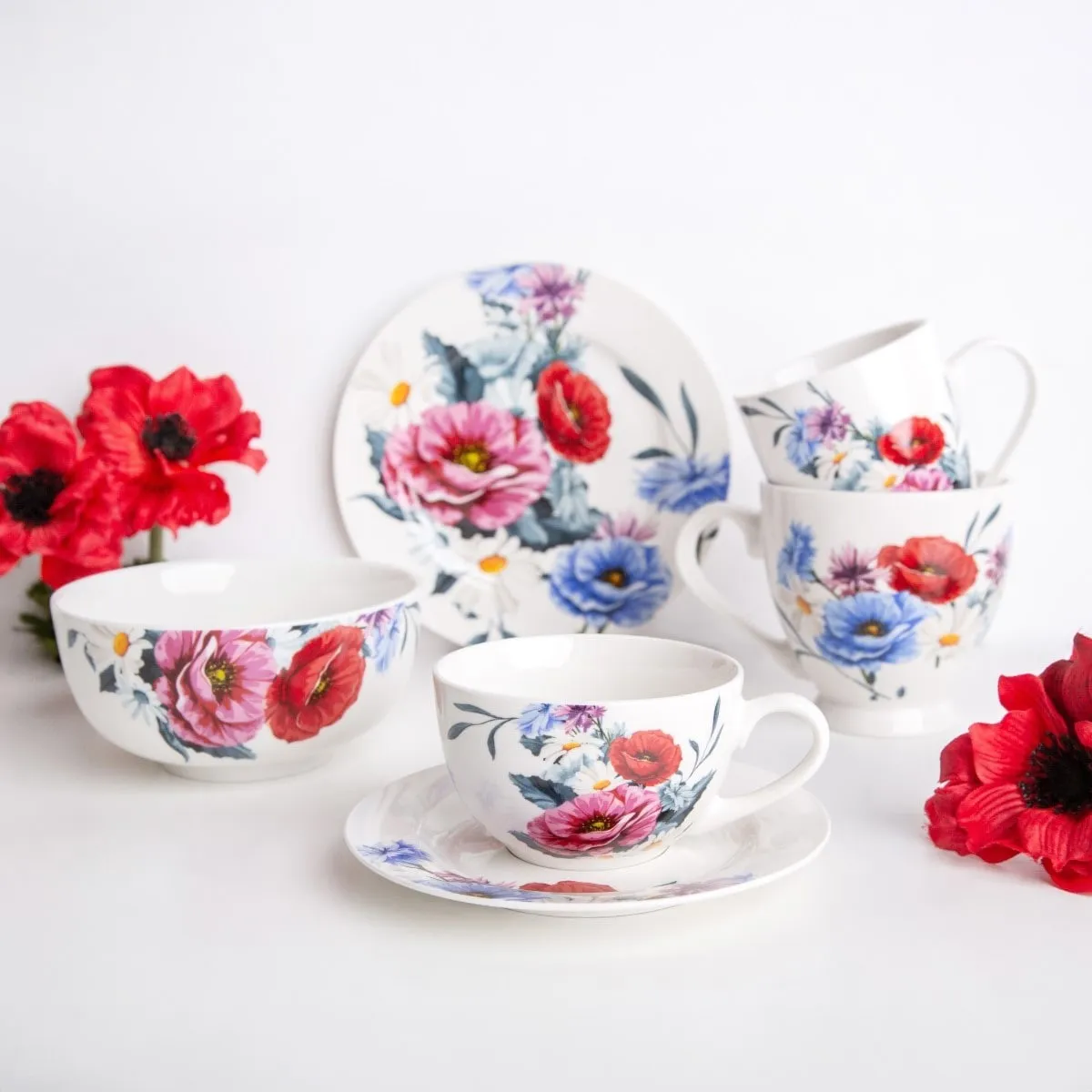 Salaterka miska porcelanowa New Bone China Altom Design Kwiaty Polskie 600  ml - pieknowdomu.pl