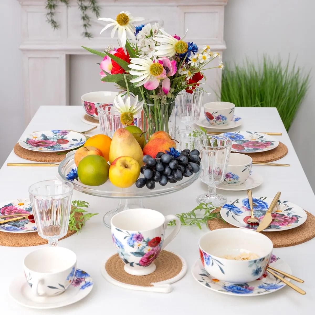 Salaterka miska porcelanowa New Bone China Altom Design Kwiaty Polskie 600  ml - pieknowdomu.pl