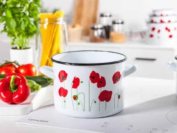 garnek na gaz i indukcje biały