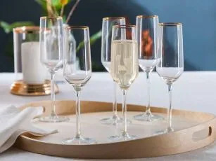 kieliszki do szampana altom design rubin gold 220 ml komplet 6 sztuk