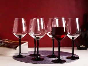 kieliszki do wina czerwonego altom design rubin black 370 ml komplet 6 szt