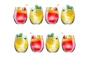 szklanki do kolorowych drinków