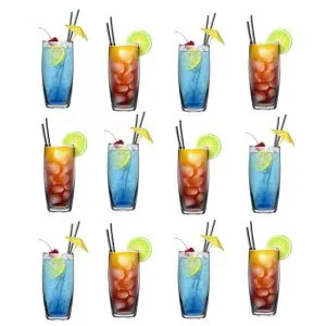 kolorowe szklanki do drinków