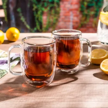 szklanki kubki szklane termiczne do kawy i herbaty