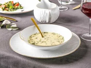 talerz gleboki do zupy porcelana mariapaula natura zlota linia 21 cm
