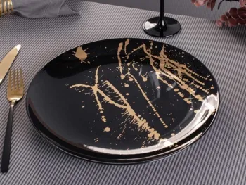 talerz obiadowy płytki 28cm czarny